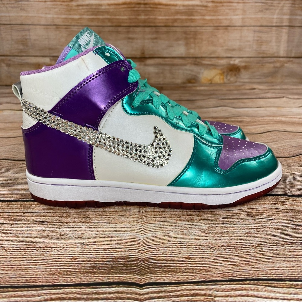 Nike Dink High Basketball Shoes Women Size 8 Jeweled Athletic Shoes 308319-101